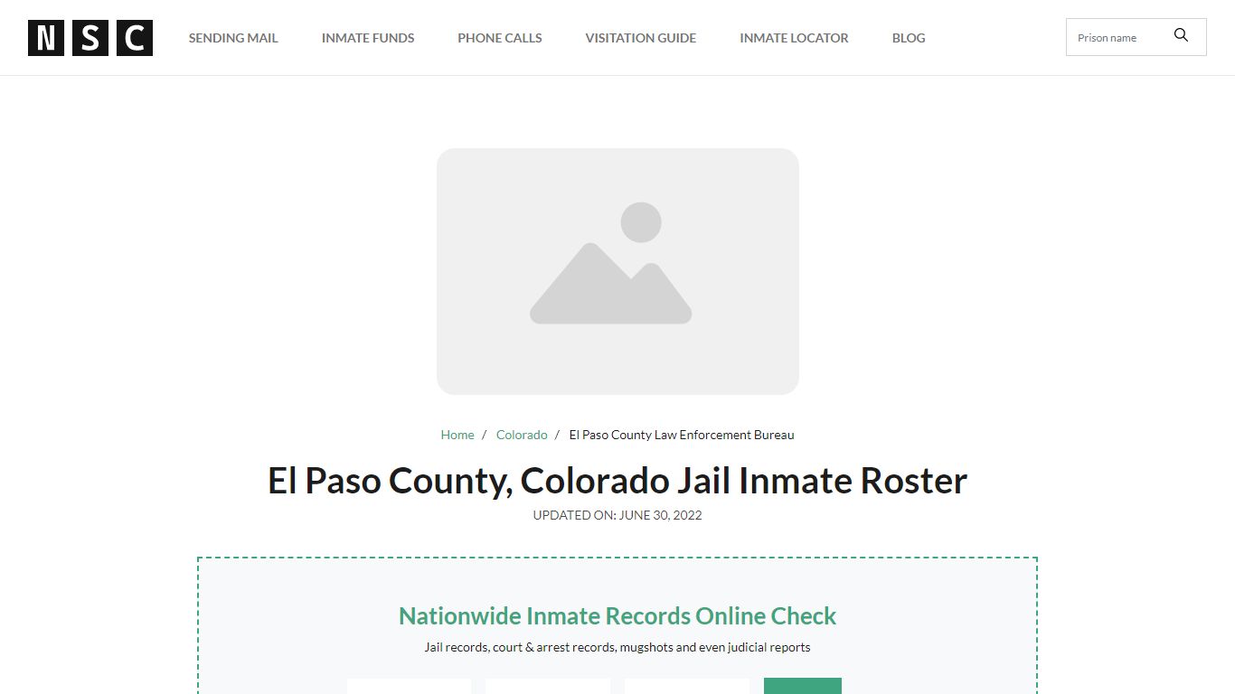 El Paso County, Colorado Jail Inmate List